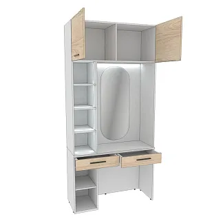 Столик туалетный с антресолью и стеллажом с подсветкой L-414.44