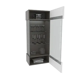 Шкаф навесной с подсветкой, фасады в эмали LE360 L/R