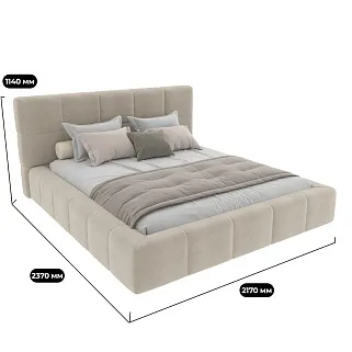 Кровать двуспальная мягкая QUADRO-soft  с подъемным механизмом, 180x200