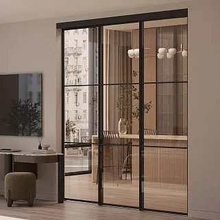 Стеклянная межкомнатная перегородка для кухни GRACE 18