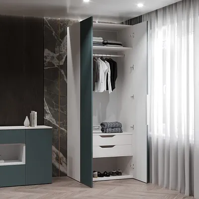 Шкаф 2 дверный, фрезерованные фасады в эмали LE210.60-3