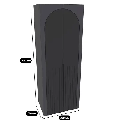 Шкаф 2 дверный, фрезерованные фасады в эмали LE210.60-1