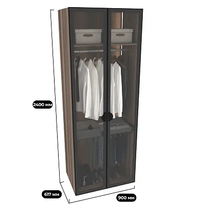 Шкаф для спальни со штангой и брючницей с подсветкой R210.60-5