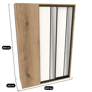 Шкаф-купе ХG182.60-1, профиль INTEGRO, фасад МДФ/зеркало серебро