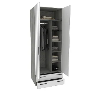 Шкаф двустворчатый с ящиками с зеркалом LG-211.60Z