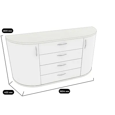 Комод радиусный на 1600 мм P746