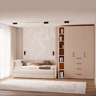 Шкаф трехдверный с ящиками глубокий L203.60