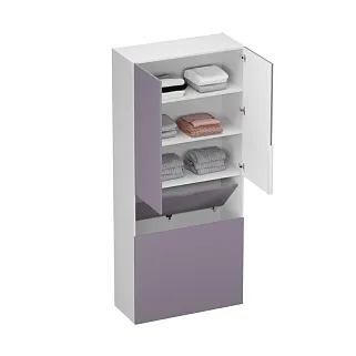 Шкаф двухдверный с фальш стенкой, фрезерованные фасады в эмали LE212.1