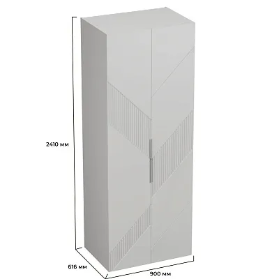Шкаф 2 дверный, фрезерованные фасады в эмали LE210.60-1