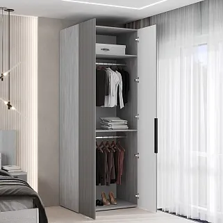 Шкаф 2 дверный, фрезерованные фасады в эмали LE-210.60-1