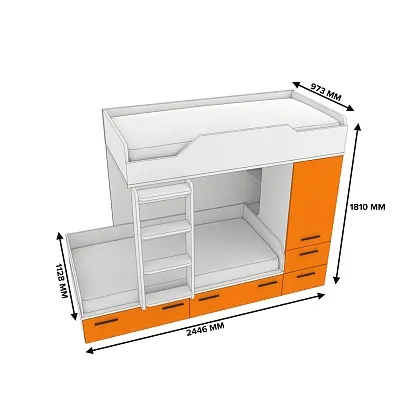 Кровать двухъярусная L906, 90x190 L/R
