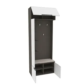 Секция с вешалкой и полками, фасады в эмали LE409 L/R