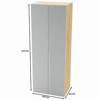 Шкаф 2 дверный, фрезерованные фасады в эмали LE-210.60-1