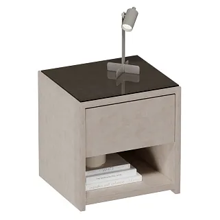 Тумба прикроватная мягкая, стекло прозрачное SUNRISE 751