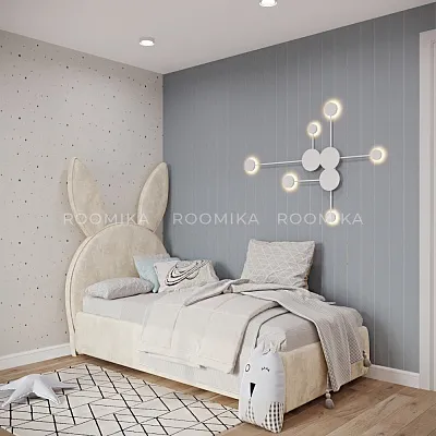 Кровать односпальная мягкая BUNNY  с подъемным механизмом, 90x190