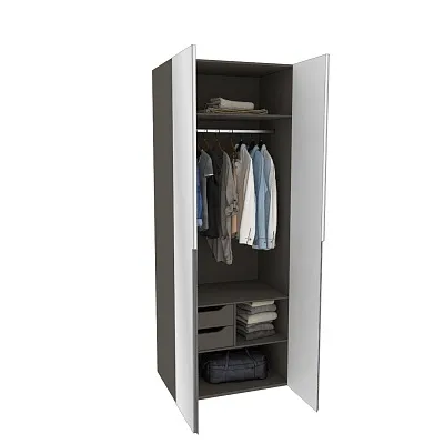 Шкаф 2 дверный с зеркалом, фасады в эмали LE210.60-2Z