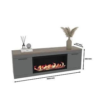 Тумба ТВ навесная с электрокамином L545.451