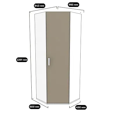 Шкаф угловой 846*996мм E218 L/R