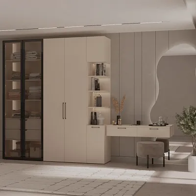 Шкаф с встроенными ящиками с подсветкой R214.2