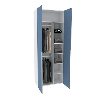 Шкаф двухдверный узкий, фасады в эмали LE210.44-4