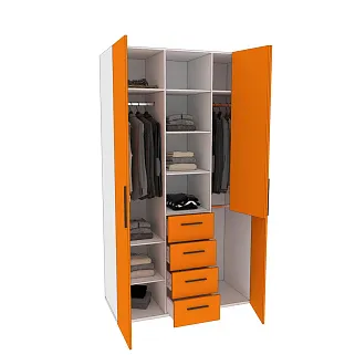 Шкаф трехдверный с ящиками глубокий L203.60