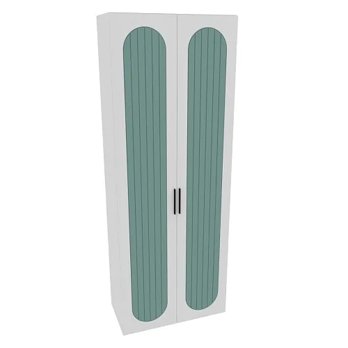 Шкаф двухдверный узкий, фрезерованные фасады в эмали LE210.44-1