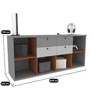 Cтеллаж для игрушек с ящиками L405