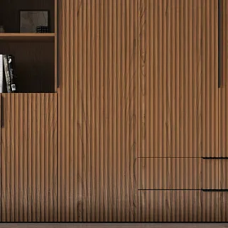 Шкаф двустворчатый с ящиками, фасады натуральный шпон L-211.44