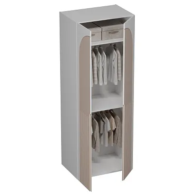 Шкаф 2 дверный, фрезерованные фасады в эмали LE210.60-1