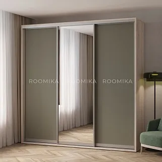 Шкаф-купе ХG240.60-3, профиль INTEGRO, фасад МДФ/зеркало серебро