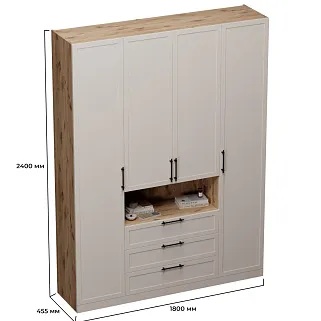 Шкаф четырехдверный для одежды с нишей A205