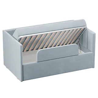 Кровать с подъемным механизмом и ящиком для белья с бортиком LINE 1, 90х160