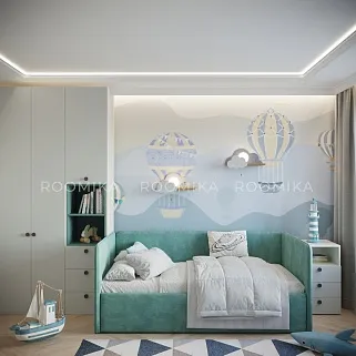 Кровать с подъемным механизмом и ящиком для белья RUBY 1