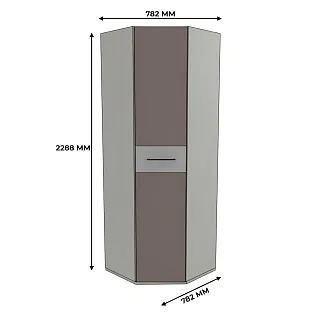 Шкаф угловой равносторонний со вставкой, фасады МДФ CG-218 L/R