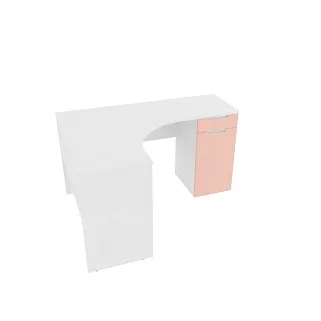 Стол угловой разносторонний, фасады в эмали LE714 L/R