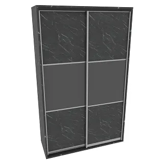 Шкаф-купе ХG166.60-2, профиль INTEGRO, фасад МДФ/Зеркало графит