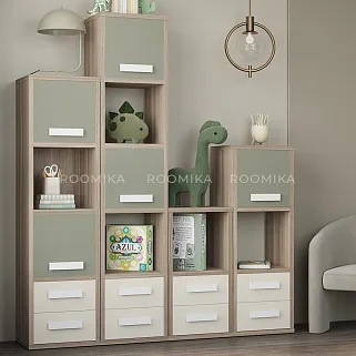 Стеллаж сквозной книжный на 14 ниш с ящиками E802,E803,E804,E810