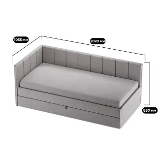 Кровать со вторым выдвижным спальным местом LINE М2