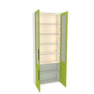 Шкаф книжный со стеклом L240 с подсветкой