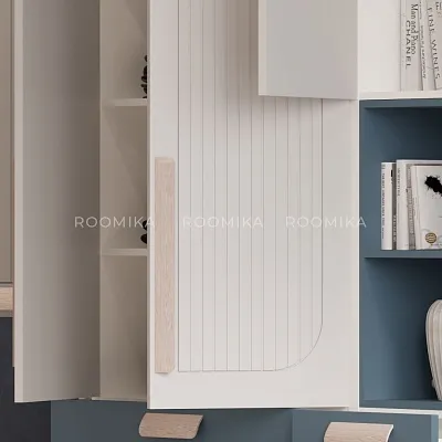 Шкаф-пенал с нишей, фрезерованные фасады в эмали LE221.40