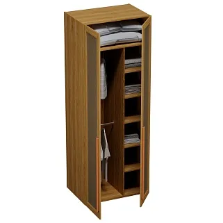 Шкаф двустворчатый, фасады натуральный ротанг  L210.60-4