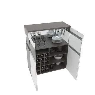 Винный шкаф с подсветкой, фасады в эмали LE200