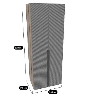 Шкаф 2 дверный, фрезерованные фасады в эмали LE-210.60-4