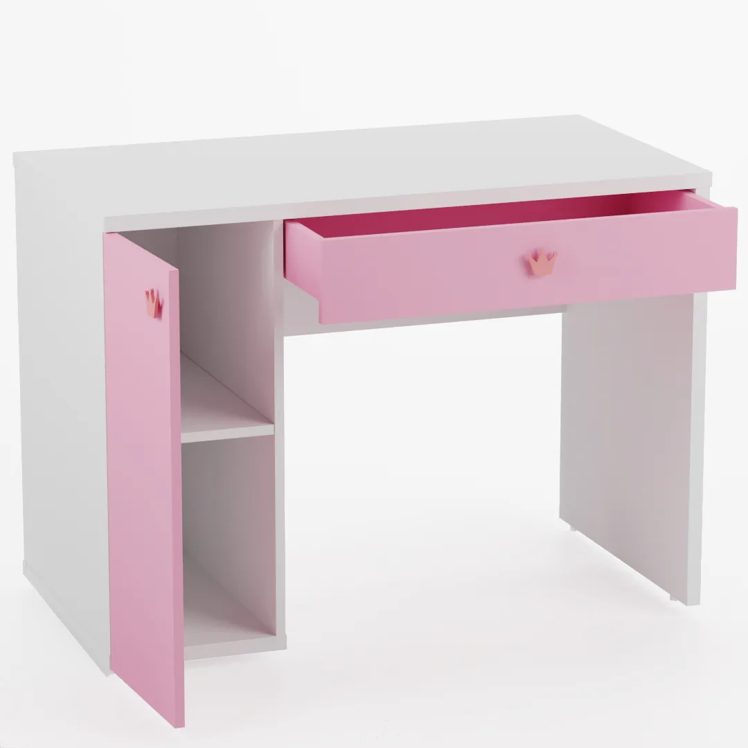 Cтол письменный с тумбой с фасадами в эмали LE717 L/R