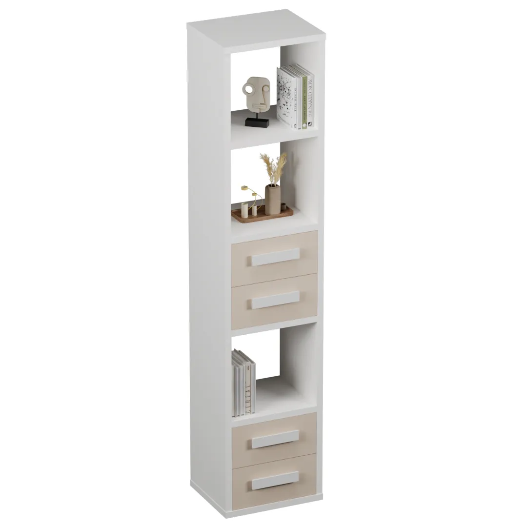 Cтеллаж сквозной книжный на 5 ниш с ящиками E805