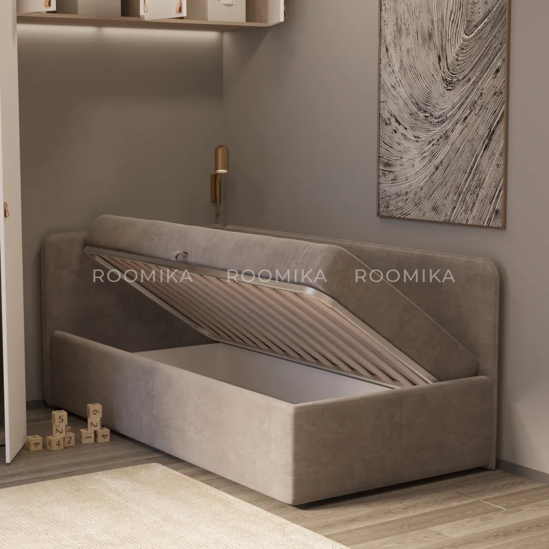 Кровать с подъемным механизмом и ящиком для белья РУБИ М1