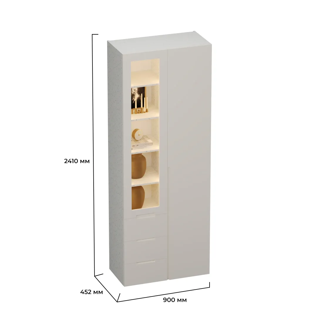 Шкаф комбинированный, фасады в эмали LE215 L/R