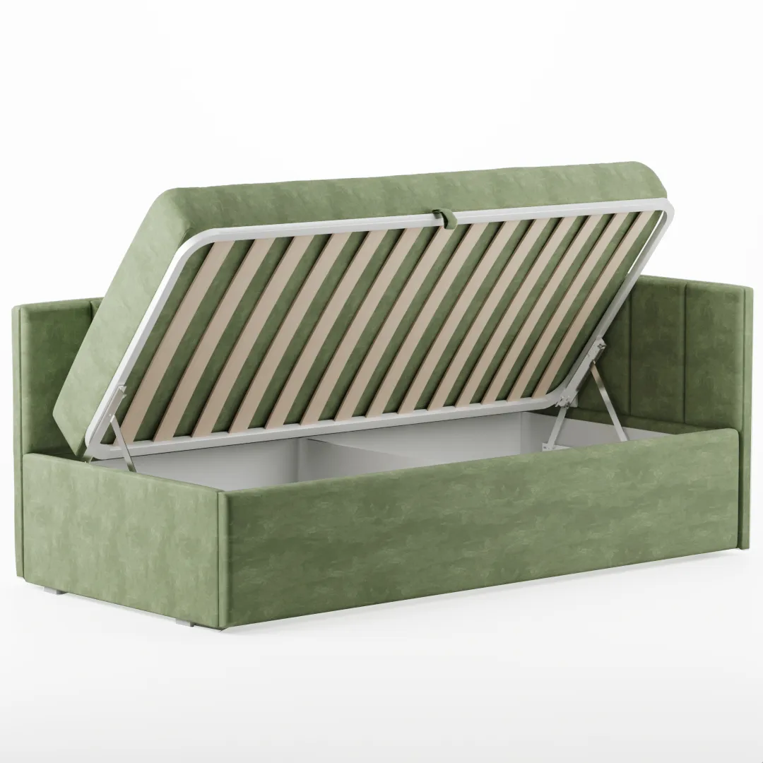 Кровать с подъемным механизмом и ящиком для белья ЛАЙН М1