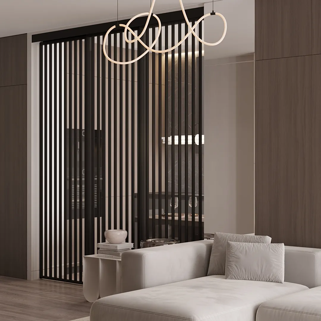 Раздвижная стеклянная перегородка для кухни GRACE 22