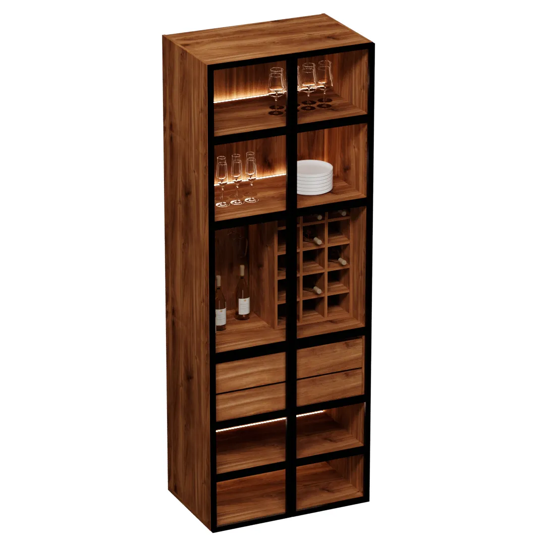 Шкаф напольный со стеклом с подсветкой T252.90.200